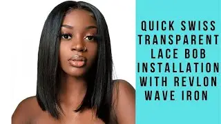 Azul Hair Collection - Quick Swiss Transparent Lace Bob Installation With Revlon Wave Iron