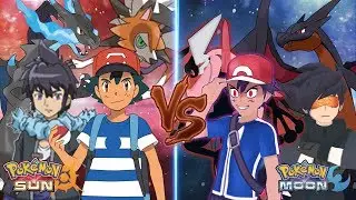 Pokemon Sun and Moon: Alola Ash and Alain Vs Dark Ash and Dark Alain (Pokemon Multiverse)