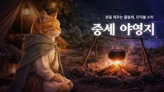 [ASMR] Ep.41 길 위의 밤, 물가에 피운 모닥불 🔥💧 | 편안한 풀벌레 소리