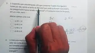 CORREÇÃO CÁLCULO CONSUMO ENERGIA ELETRICA - Atividade 8° ano