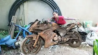 TIME-LAPSE VIDEO: Girl Repair All Kinds Of Old Motorcycle Engine To Its Original State.