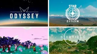 PLANETS IN Elite Dangerous, No man's sky, Star Citizen, Starfield.
