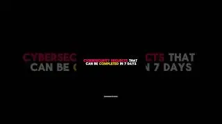 Cybersecurity project can be completed in 7 days #cybersecuritysolutions #cybersecurity #infosec