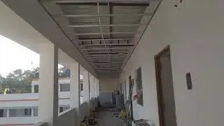 School Corridor False Ceiling Work in Progress | GI Frame Installation