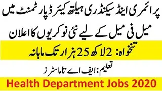 Primary And Secondary Healthcare Jobs 2020 | NTS Latest Jobs 2020 In Punjab