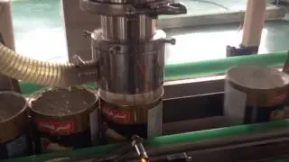 Powder canning machine with dust remover