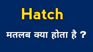 Hatch meaning in Hindi || Hatch ka matlab kya hota hai ?