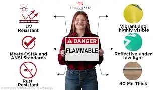 Danger Flammable Sign - Aluminum Fire Safety Sign | TRADESAFE