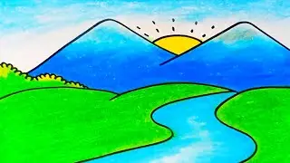How to Draw Scenery Very Easy for Beginners |Drawing Scenery Step by Step