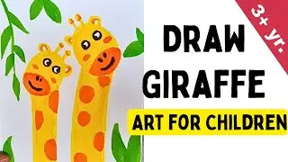 Cute Giraffes Drawing with Brush Pens | Fun Kids Art