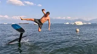 Pump foil : 4 guys + 2 kids (Lake Geneva 🇨🇭)