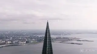 Осенний современный Санкт-Петербург с высоты  //  Aerial autumn view on  modern Saint-Petersburg.