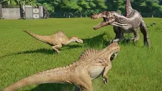 2 Spinoraptor VS Spinosaurus - Jurassic World Evolution