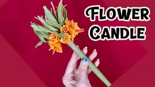 No-Mold Candle Stem Tutorial | Easy Handmade Stem for Flower Candles #diy #candle 