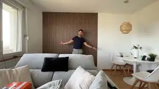 Modern Living Room Design | DIY Wood Slat Wall