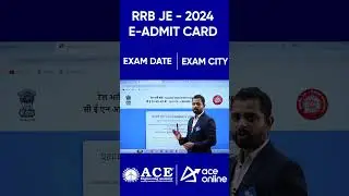 Steps to Download RRB CBT-1 Admit card | #rrbje #admitcard |  #aceonline