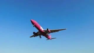 WOW Airlines A330-300 lands at BWI