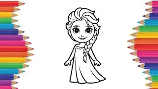 How to draw Elsa frozen || Easy drawing, painting and colouring video for kids 