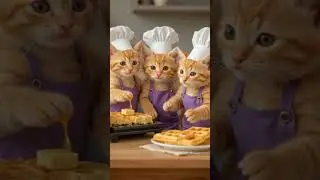 The Fluffy Trio: Culinary Adventures with Kitten Chefs! #animals #food #shorts