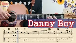 🔴Danny Boy - Easy Fingerstyle Guitar Tutorial - Irish Traditional Folk Song - TAB and Chords