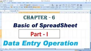 Basic of Spreadsheet | Part 1 | Data Entry Operation | Chapter 6 | Computer Basic |10th & 12th NIOS|