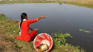 Fishing Trap || Amazing fishing scene of beautiful village girl || Best hook fishing