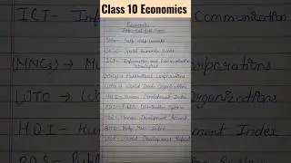 Class 10 Economics important full forms #shorts #class10 #economics #board