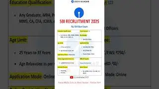 SBI Specialist Officers Recruitment 2025 - Job ki Khabar