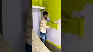 wall painting light green colour 🖌️🎨🏡#highlights #wallpainting #viralvideo #shorts #art #painter