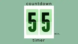 55 min countdown timer / mint design &bull; flip timer &bull; no music &bull; only bell / productivity