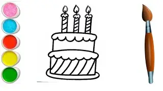 Cake drawing for kids | Coloring & Painting | Toddlers | How to draw Cake | Kids Drawing #cakes 