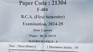 B.C.A.(First Semester)(New Course) MATHEMATICS - 1 Question Paper 2024&ndash;25 #bca #mjpru#maths1stsembca