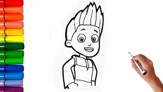 Drawing and Coloring Ryder - Paw patrol || How to draw Ryder