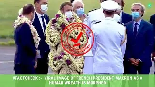 Image of Macron As Human Wreath Is Morphed  | Fact Shot | #Shorts