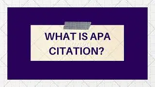 USING APA CITATION FOR REFERENCE