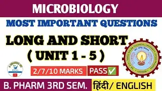 Important questions of microbiology B. Pharm 3rd sem. #spharma #microbiology 