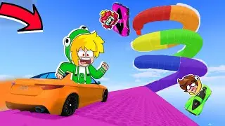 GTA 5: ¡CARRERA MEGA TUNELES DE ARCOIRIS! 😱🏎️ ¡CARRERA IMPOSIBLE!