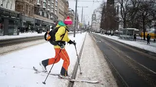 Britons take to their skis as heavy snow hits the UK