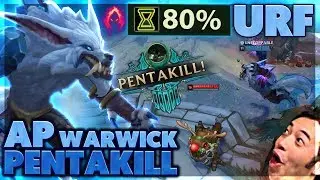 1,000+ HEALS & GLOBAL SNIPES | 80% COOLDOWN MADNESS | AP URF WARWICK PENTAKILL - BunnyFuFuu