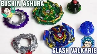 EPIC BURSTS! Slash Valkyrie .Bl.Pw Retsu VS Bushin Ashura .Hr.Kp. Ten - Beyblade Burst GT/Gachi