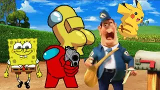 Mmmm cow Among Us and Spongebob