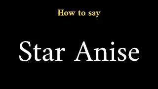 How to Pronounce Star Anise (Spice Name)