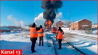 Fire show &ndash; An oil refinery in Komi is in flames: a strike 2,000 km deep inside Russia
