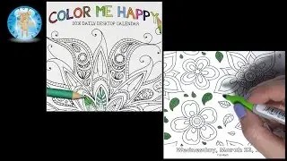 Color Me Happy 2016 Daily Desktop Calendar March 23 Adult Coloring Book Style - Family Toy Report