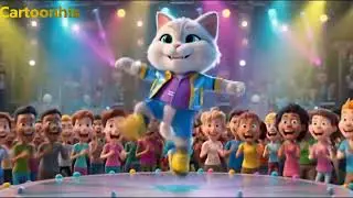 Cute Cartoon Cat Singing Song 🐱🎤 | Kids Music 3D Animation