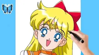 How to draw Sailor Venus from Sailor Moon Step by Step