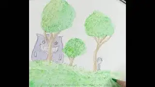 Playing with vegetation textures on a scrap of watercolor paper