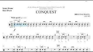 Conquest (Brian Balmages)  Snare Drum & Bass Drum Play Along