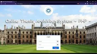 Online Thesis Archiving System using PHP DEMO