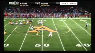 St. Thomas Aquinas RB Fred Coppet big gain into Canes' territory